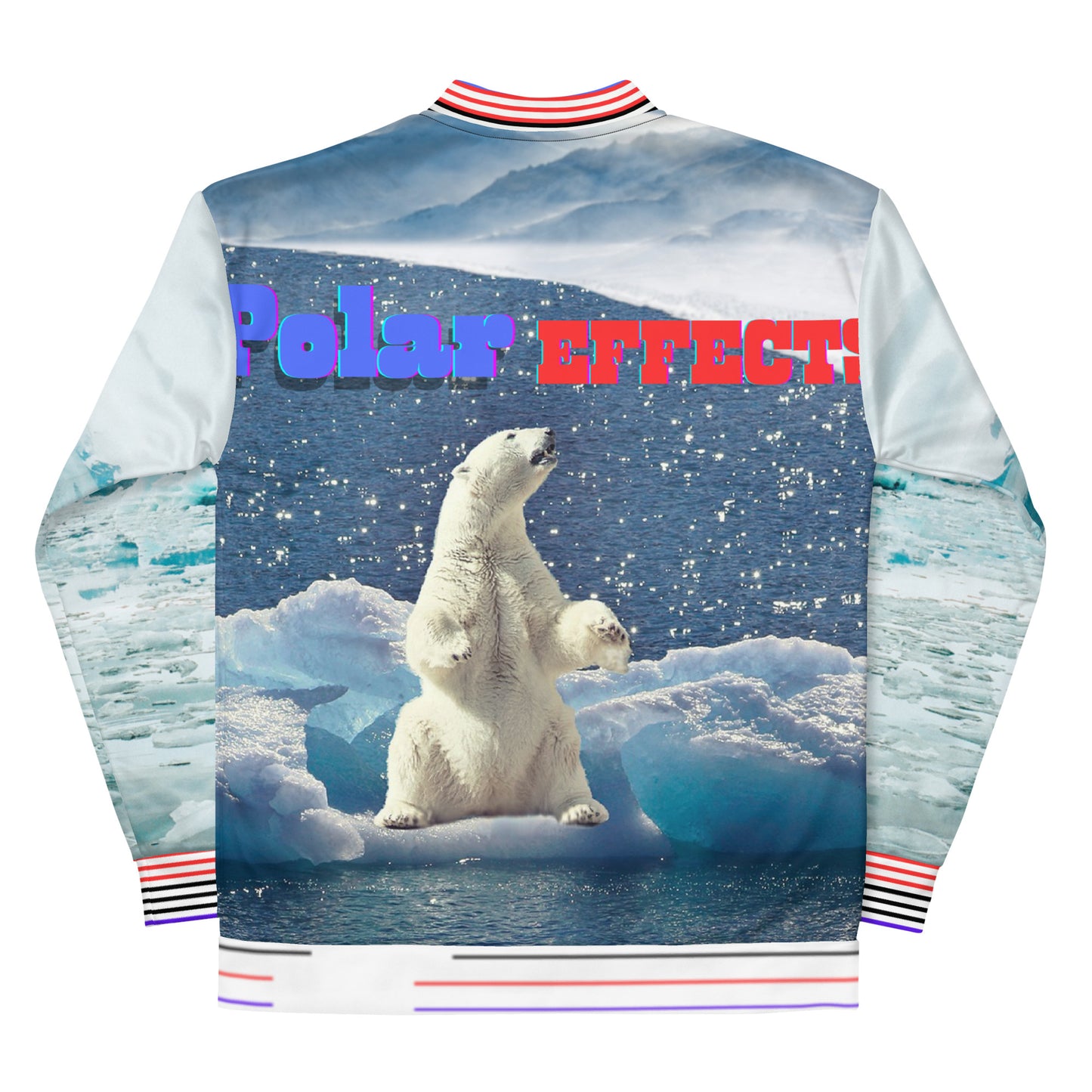 Polar Bear on an Iceberg,  Unisex Bomber Jacket