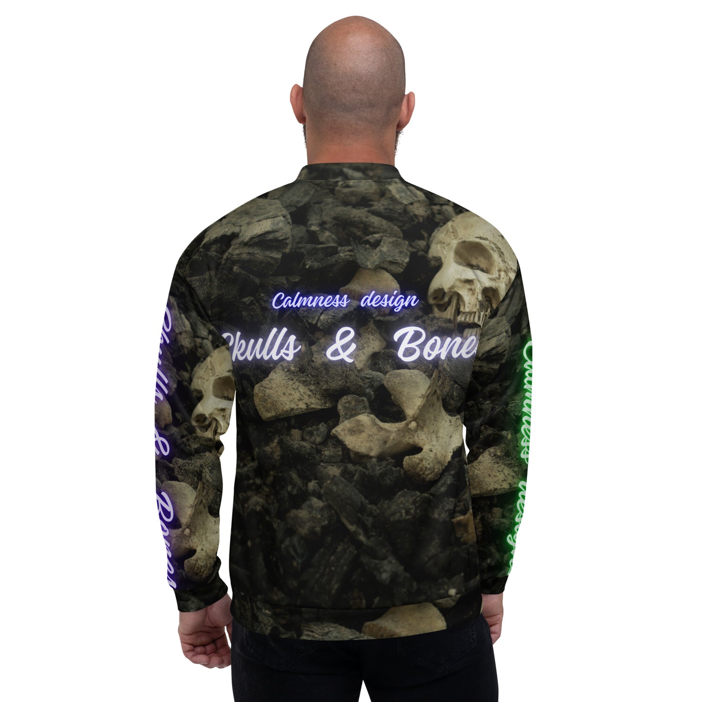 Skulls & Bones,  Calmness Designs   Unisex Bomber Jacket