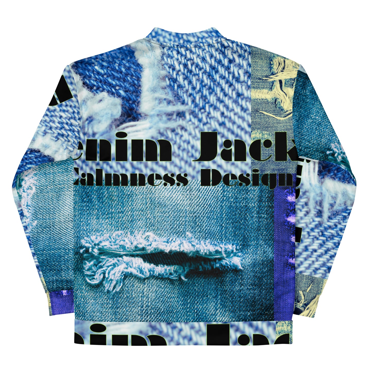 Tear on Denim, Old Jeans, By Calmnessdesign.COM, Calmness Designs,  Unisex Bomber Jacket