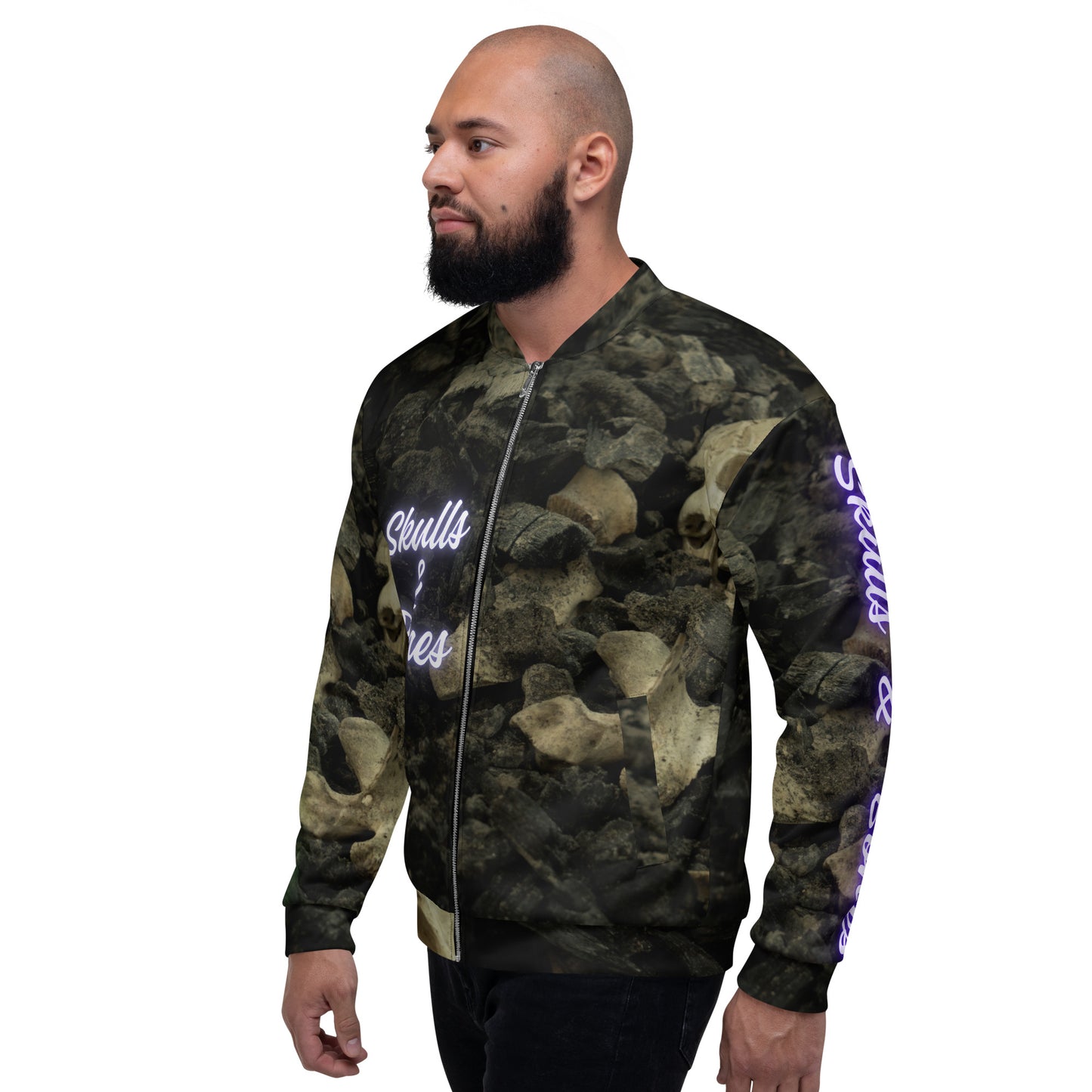 Skulls & Bones,  Calmness Designs   Unisex Bomber Jacket