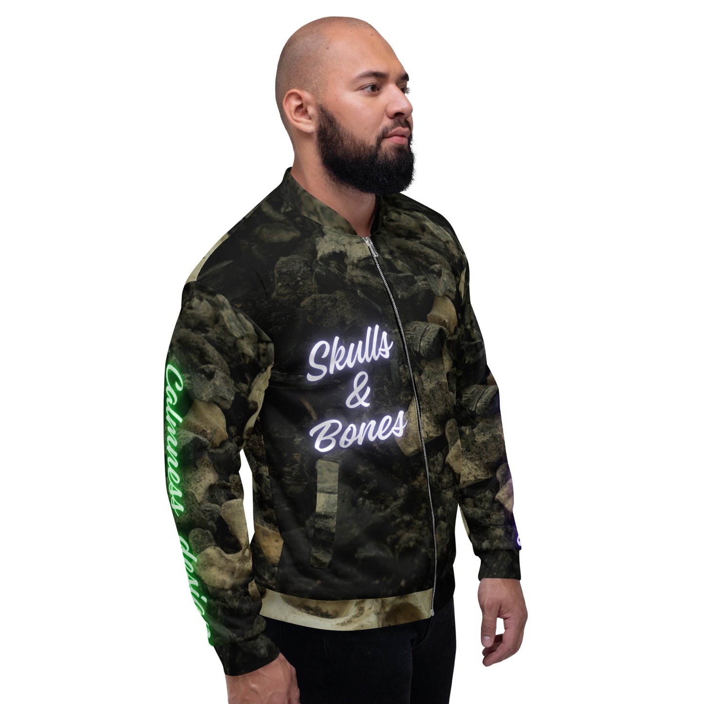 Skulls & Bones,  Calmness Designs   Unisex Bomber Jacket