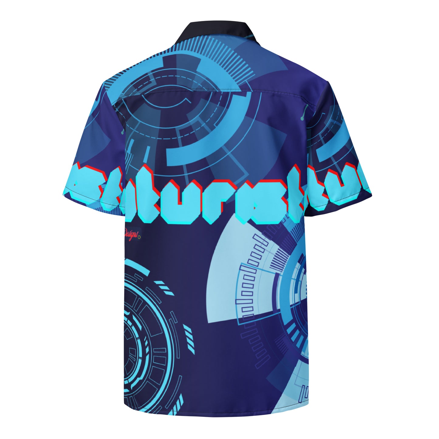 Hi-Tech Circle Robotic Technology, Futuristic HUD Interface, CALMNESS DESIGNS,  Creative Designer's,  Unisex button shirt