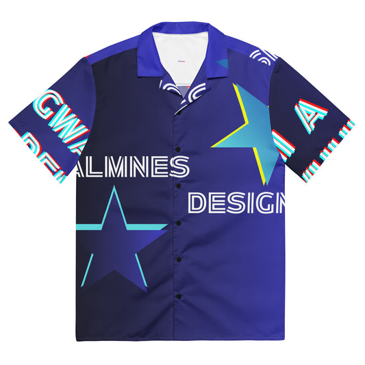 Mi AGWAN WHUL-DEM, Stars, Calmness Designs,   Unisex button shirt