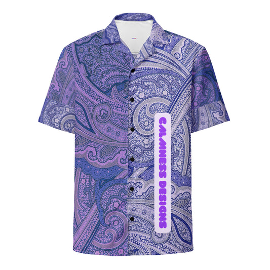 Purple Paisley, Creative Designs, Calmness Designs,  Unisex button shirt