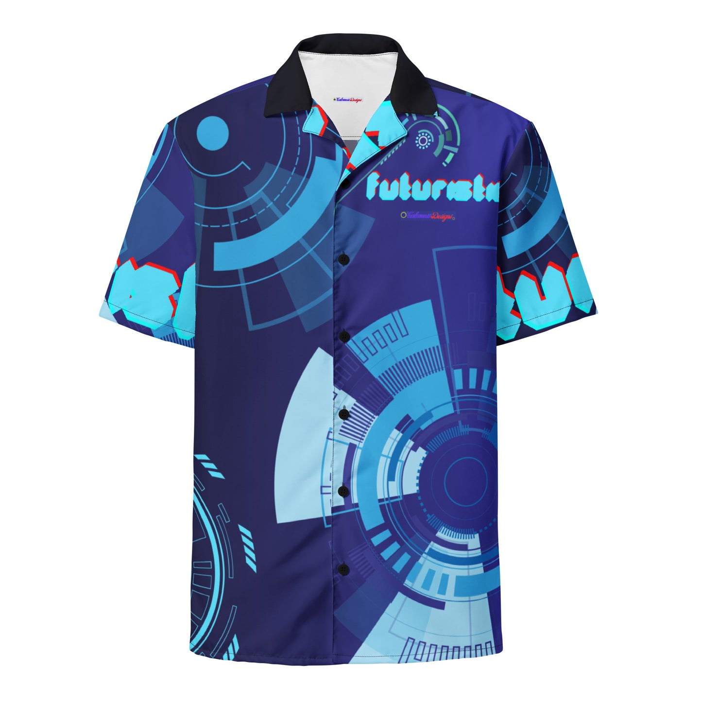 Hi-Tech Circle Robotic Technology, Futuristic HUD Interface, CALMNESS DESIGNS,  Creative Designer's,  Unisex button shirt