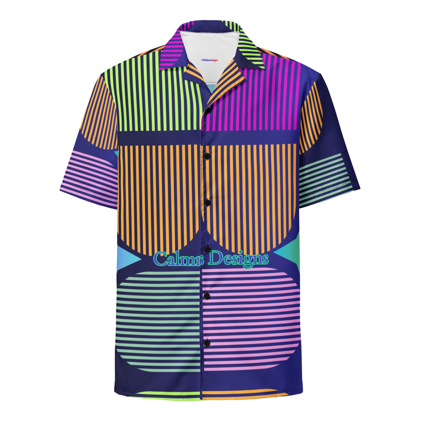 Geometric Memphis Designs, CALMNESS DESIGNS,  Creative Designer's,  Unisex button shirt