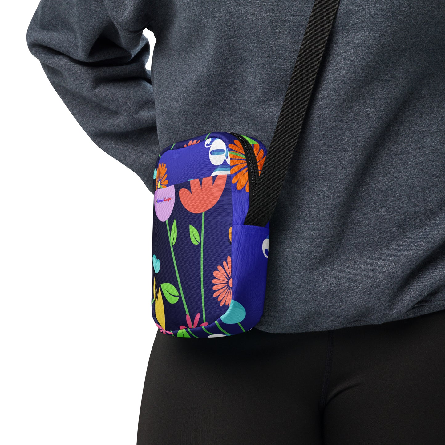 Colorful Spring Flowers,  CALMNESS DESIGNS,  Creative Designer's,  Utility crossbody bag