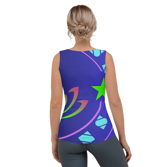 Yoga Meditation, Lotus Pose, Stars,  CALMNESS DESIGNS,  Creative Designer's,  Sublimation Cut & Sew Tank Top