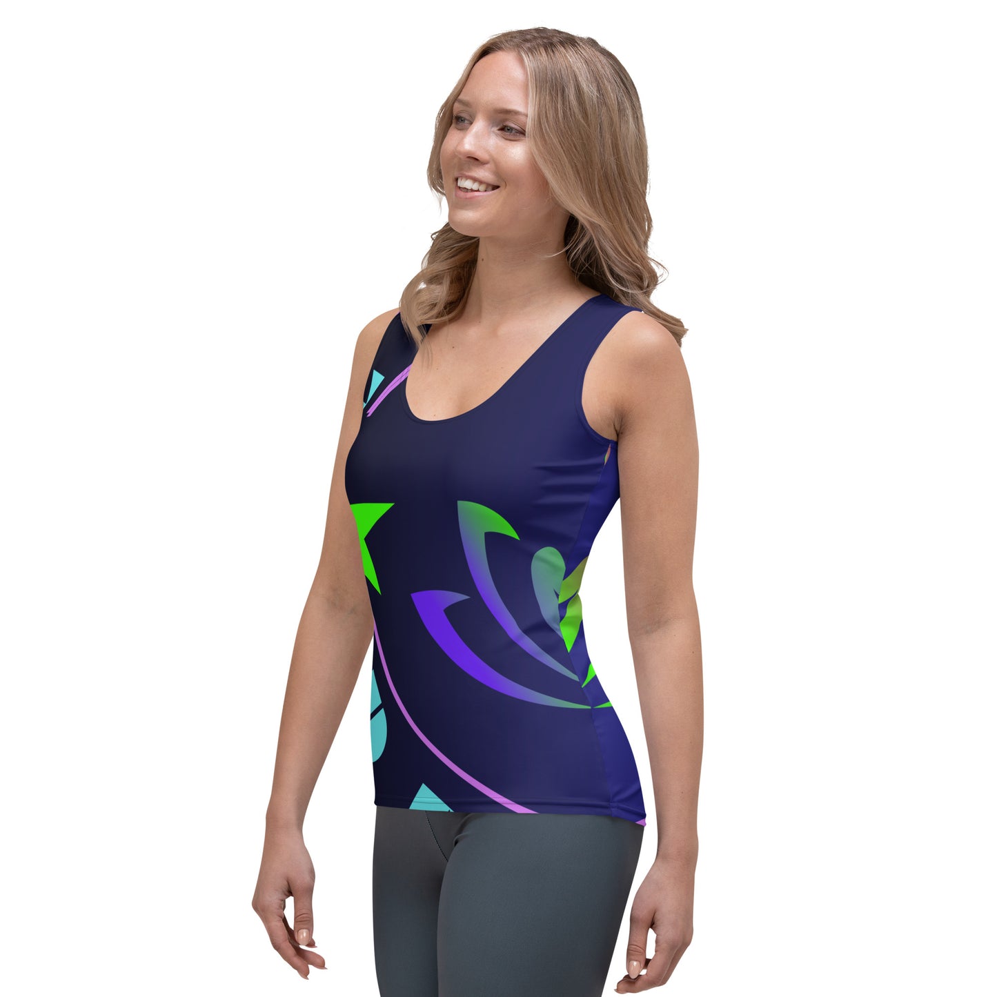 Yoga Meditation, Lotus Pose, Stars,  CALMNESS DESIGNS,  Creative Designer's,  Sublimation Cut & Sew Tank Top