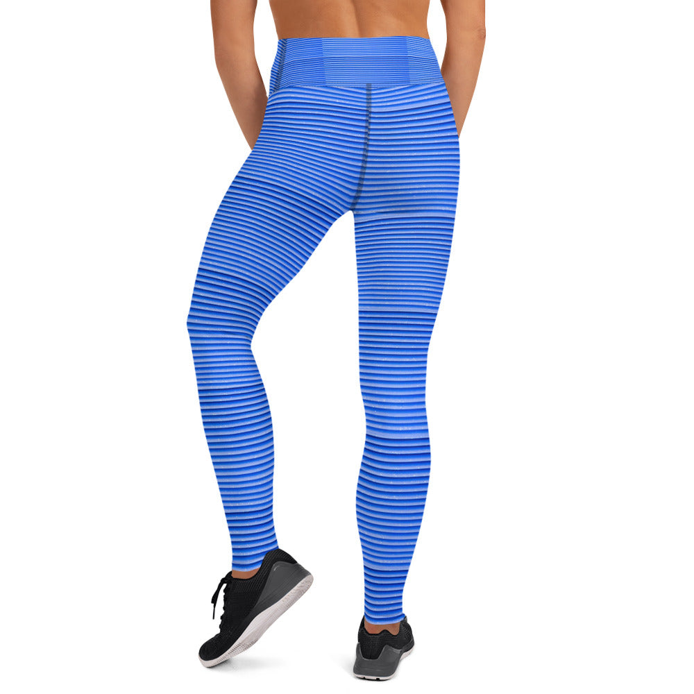 Blue-Stripes, Calmness Designs Yoga Leggings