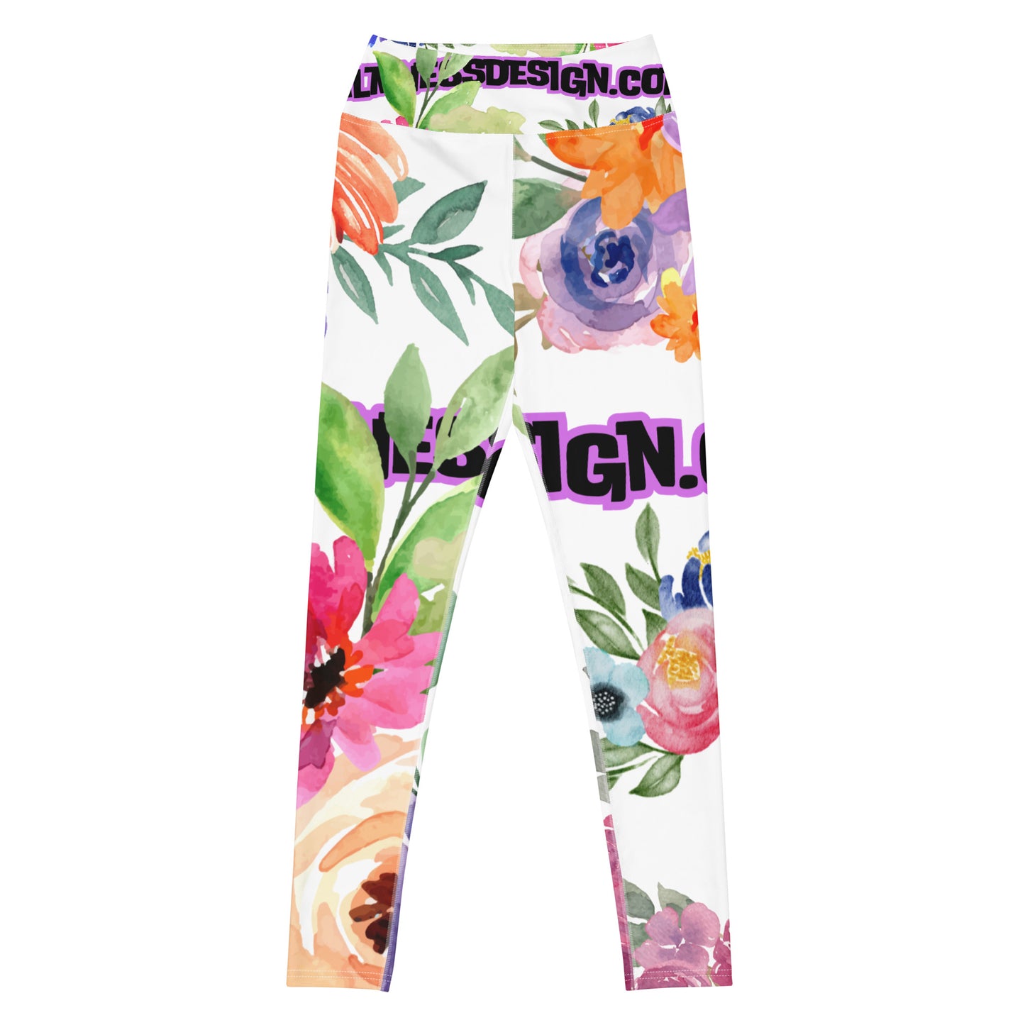 Wreaths Watercolor Flower Cutout, Calmness Designs,  Yoga Leggings