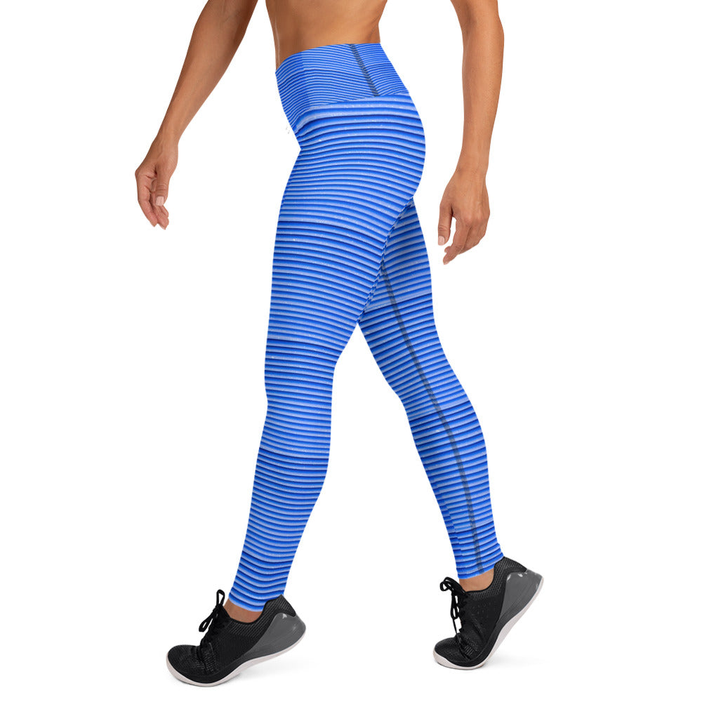 Blue-Stripes, Calmness Designs Yoga Leggings