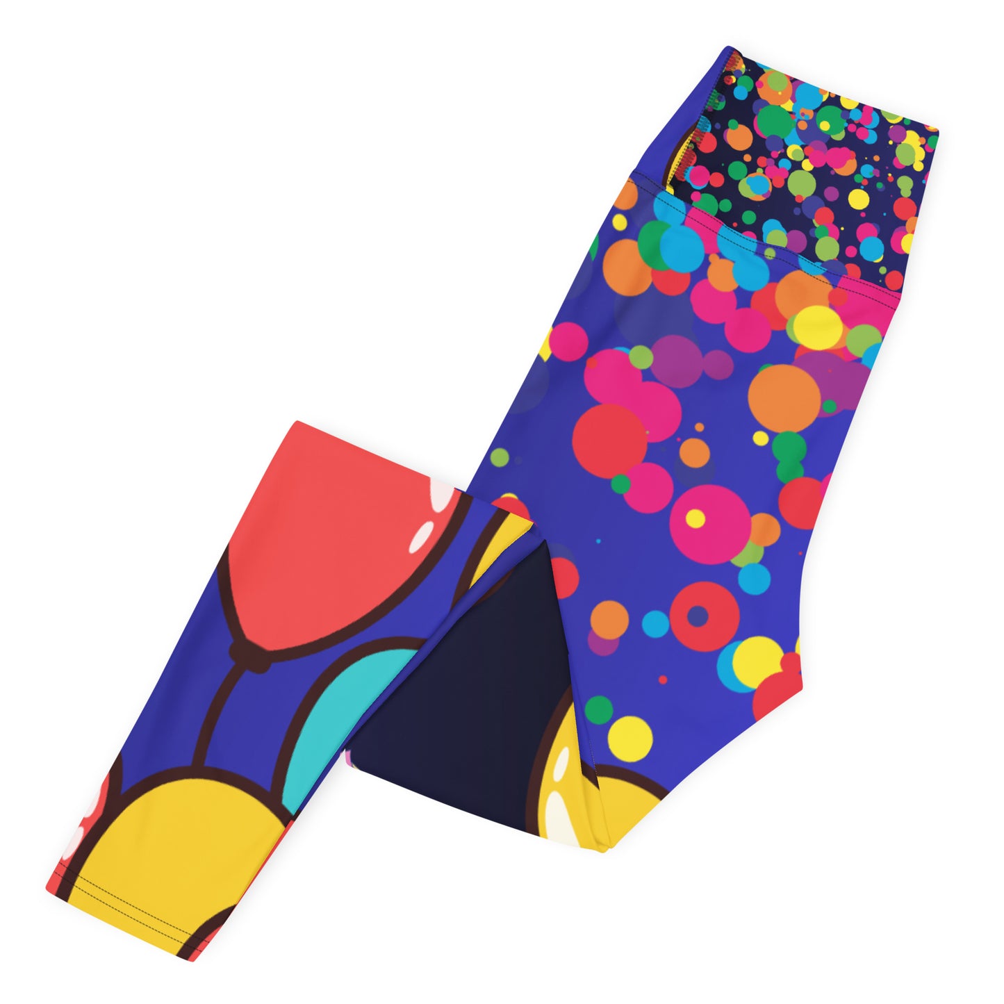 Hearts Pattern, Bunch of Balloon, Colorful Falling Confetti,  CALMNESS DESIGNS,  Creative Designer's, Yoga Leggings