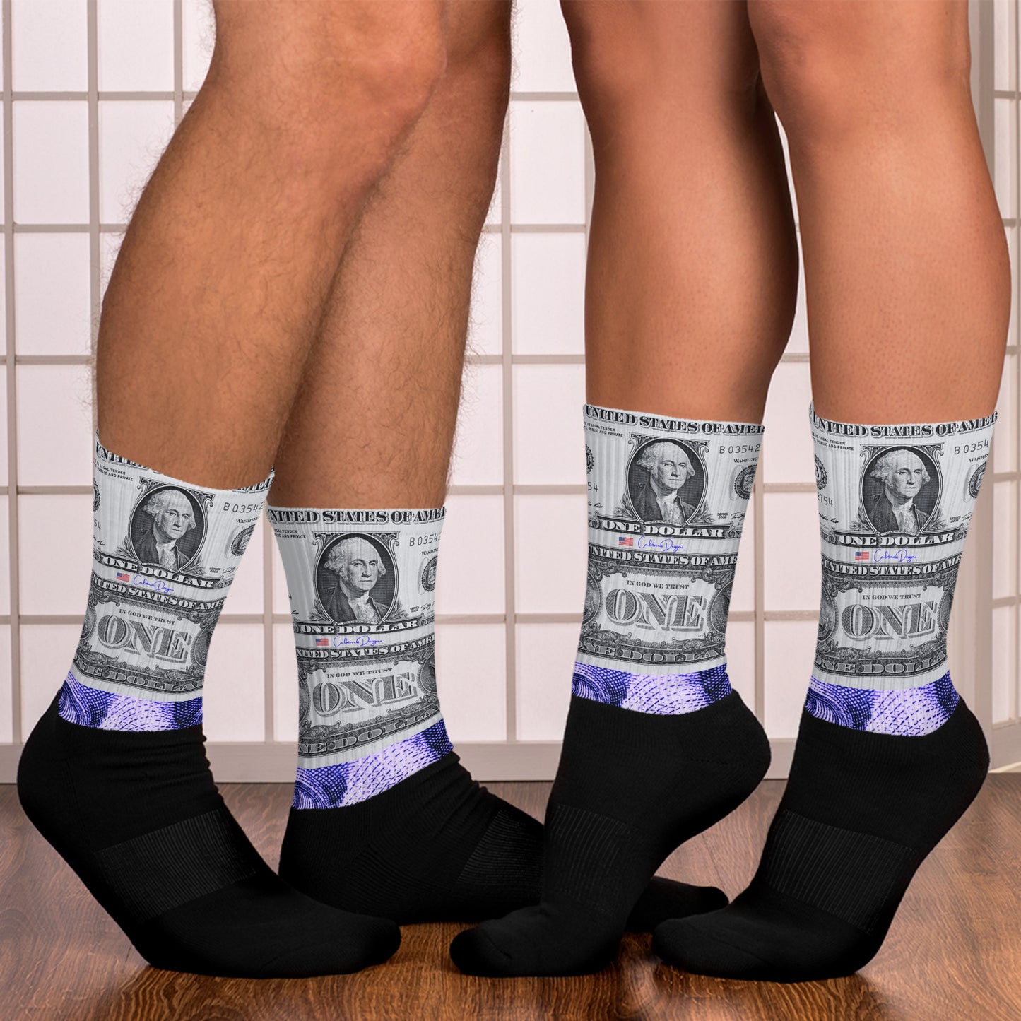 US Dollar Bill, Us President On American Dollar Bill  Socks