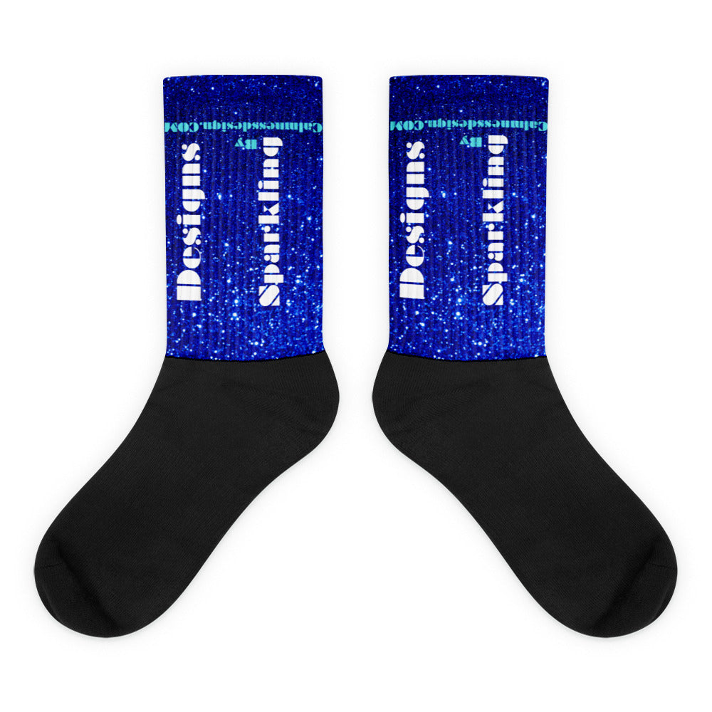 Sparkling Blue Color Sparkling Designs By Calmnessdesign.COM,  Socks