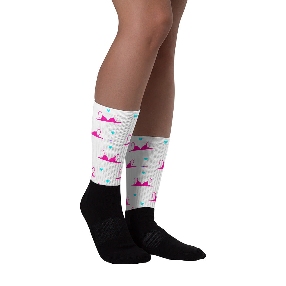 Pink-Bra, Blue Hearts, Calmness Designs,   Socks