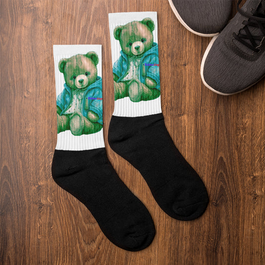 Teddy Bear, RELAXING, Chilling, Calmness Designs, Creative Designs,   Socks