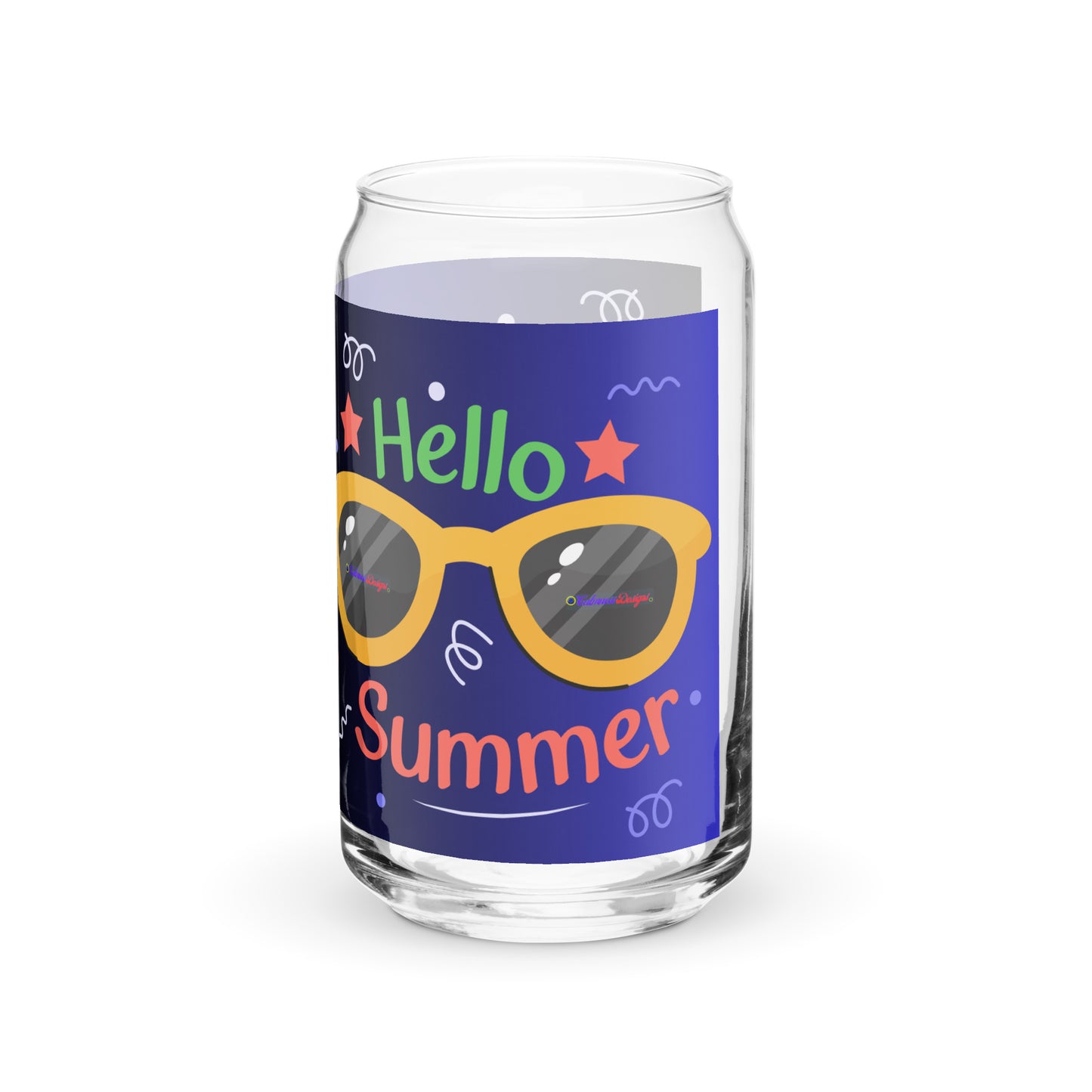 Hello Summer, Summer Vacation Sun Glasses, Stars,  CALMNESS DESIGNS,  Creative Designer's,  Can-shaped glass