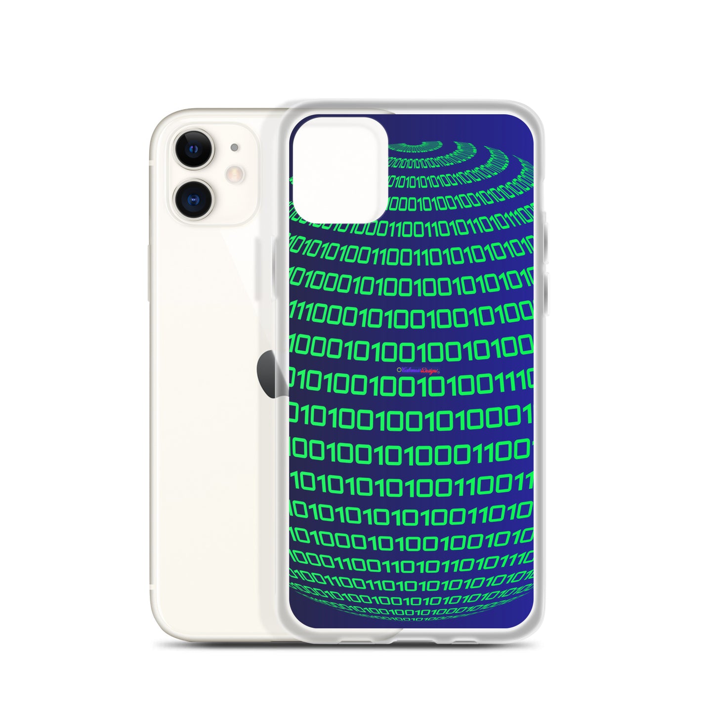 Sphere Binary Code ICON, Ones and Zeros, CALMNESS DESIGNS,  Creative Designer's,  Clear Case for iPhone®