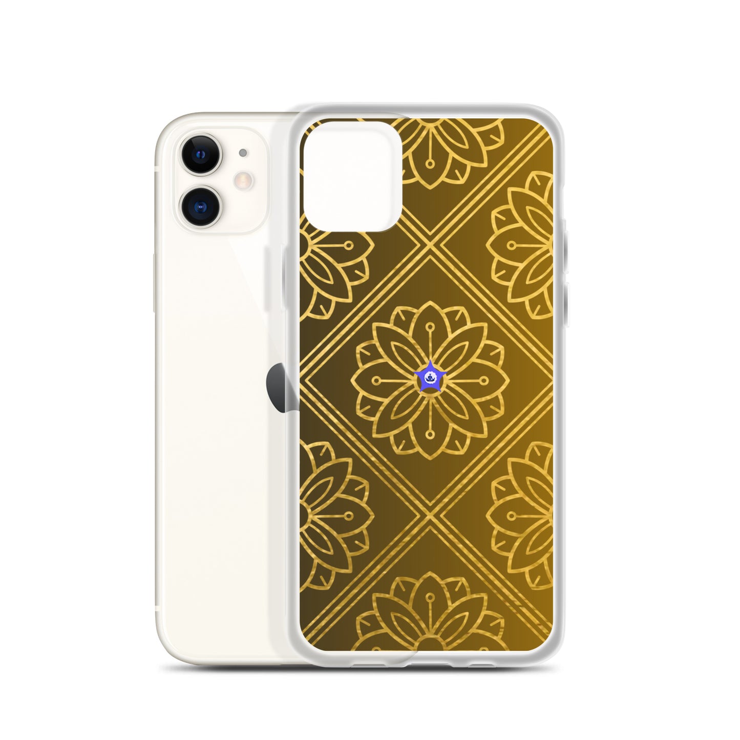 Bidri Decorative Elements Seamless Pattern Line art Clean-GOLD, CALMNESS DESIGNS,  Creative Designer's,  Clear Case for iPhone®