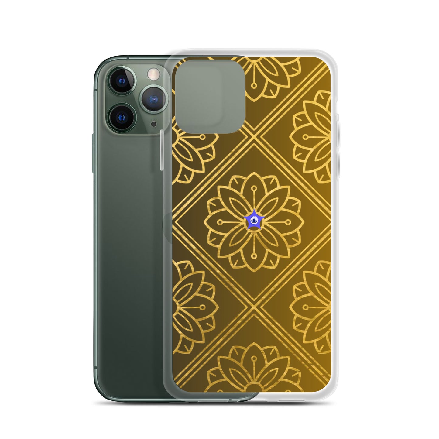 Bidri Decorative Elements Seamless Pattern Line art Clean-GOLD, CALMNESS DESIGNS,  Creative Designer's,  Clear Case for iPhone®