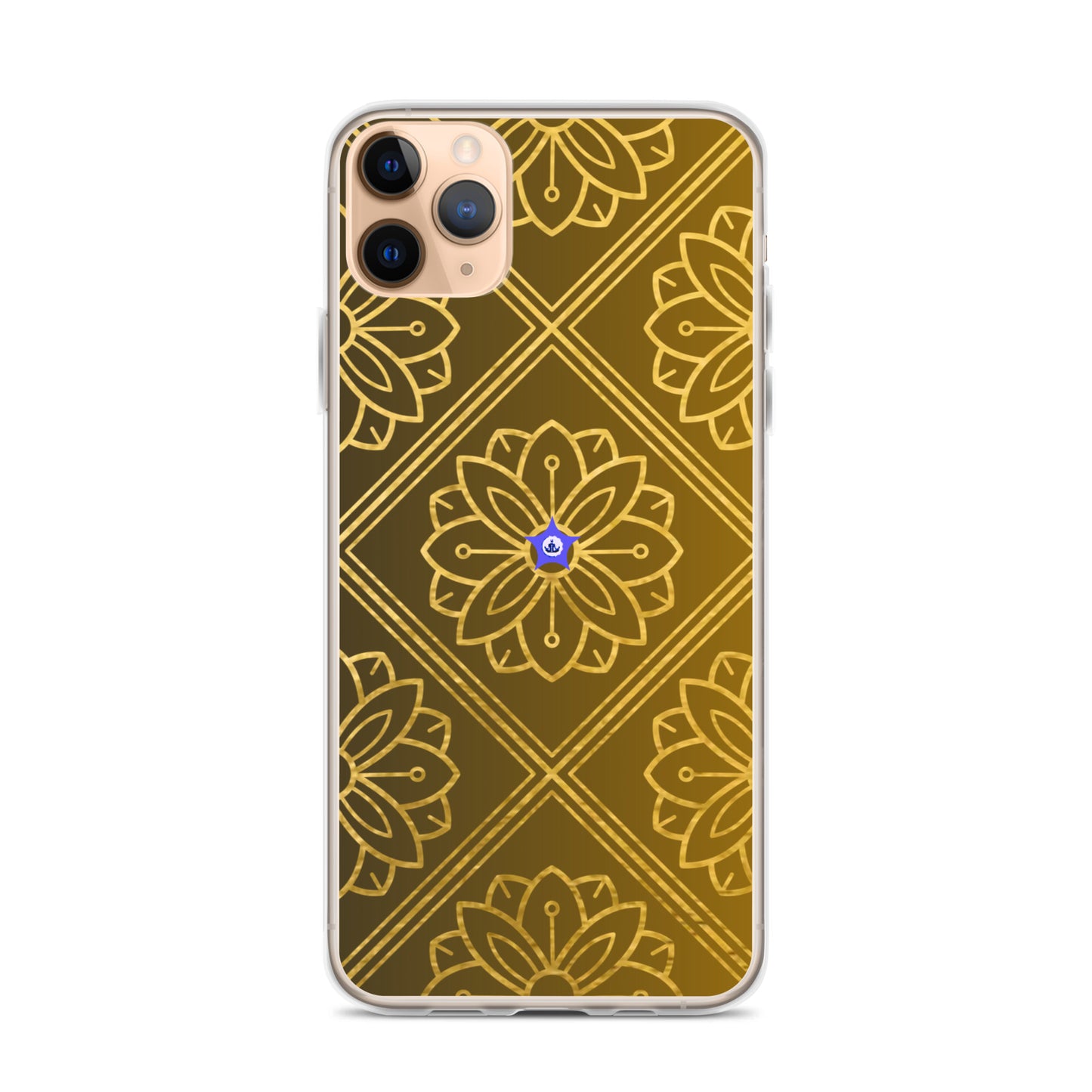 Bidri Decorative Elements Seamless Pattern Line art Clean-GOLD, CALMNESS DESIGNS,  Creative Designer's,  Clear Case for iPhone®