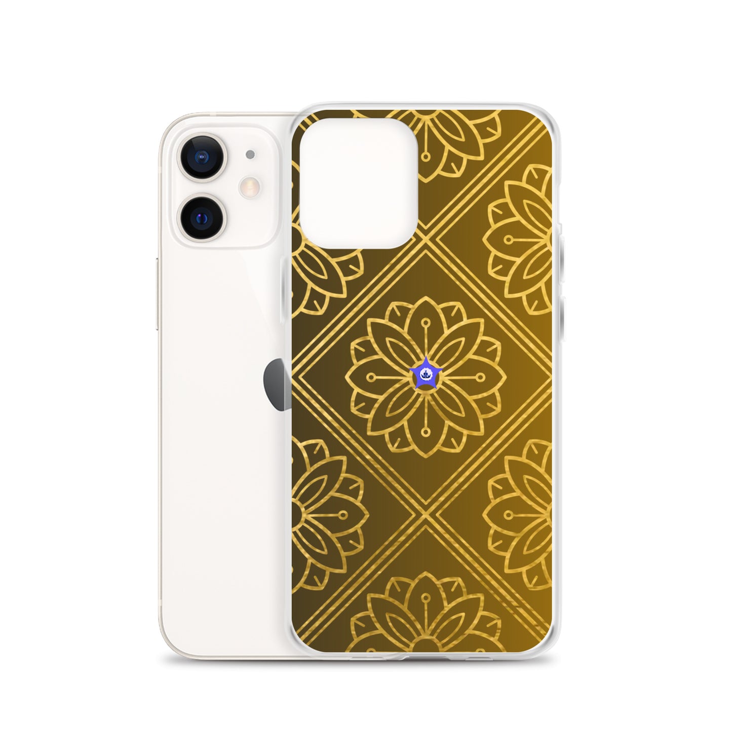 Bidri Decorative Elements Seamless Pattern Line art Clean-GOLD, CALMNESS DESIGNS,  Creative Designer's,  Clear Case for iPhone®