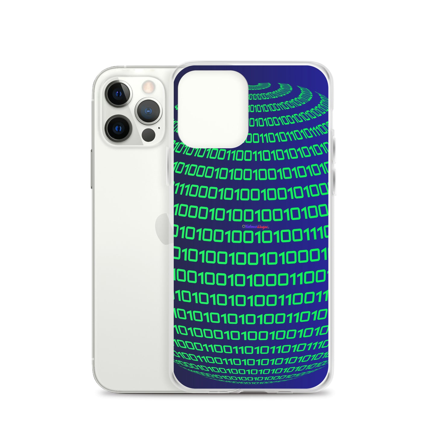 Sphere Binary Code ICON, Ones and Zeros, CALMNESS DESIGNS,  Creative Designer's,  Clear Case for iPhone®