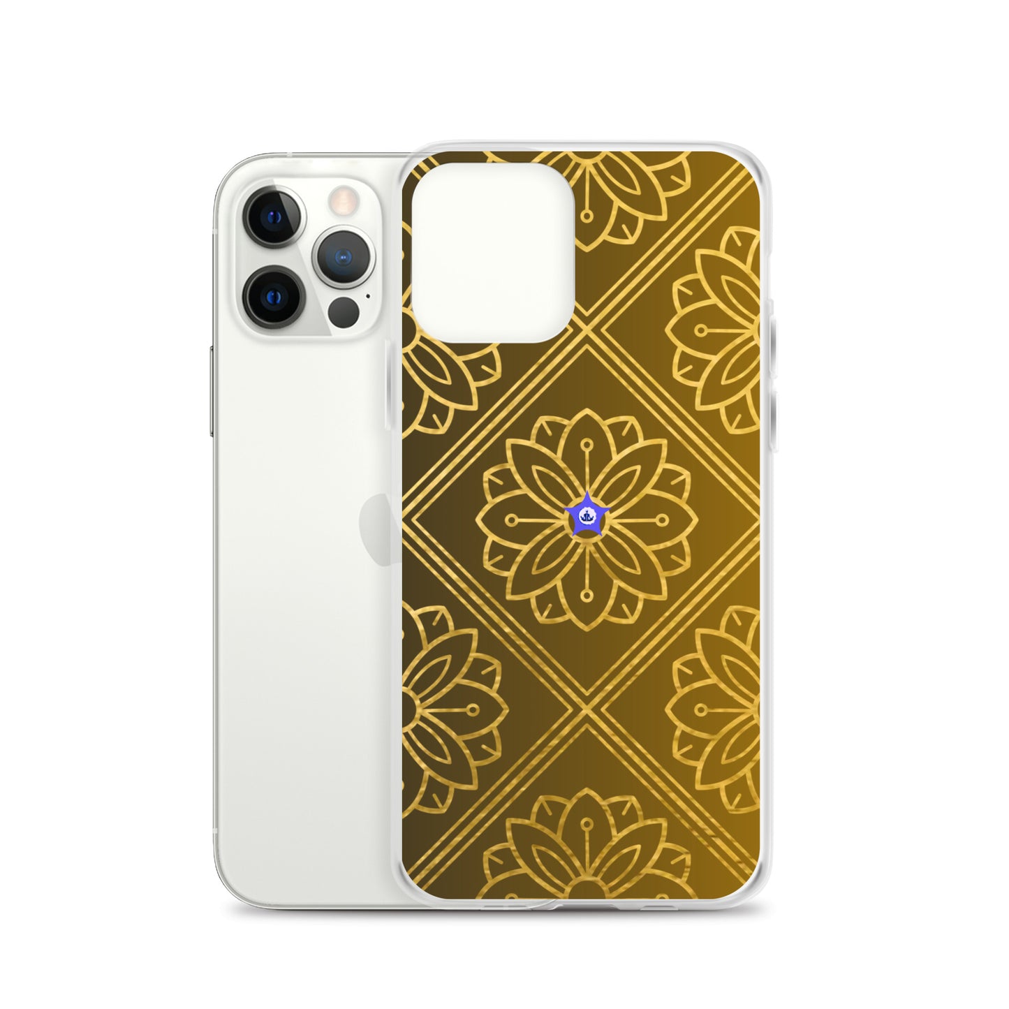 Bidri Decorative Elements Seamless Pattern Line art Clean-GOLD, CALMNESS DESIGNS,  Creative Designer's,  Clear Case for iPhone®