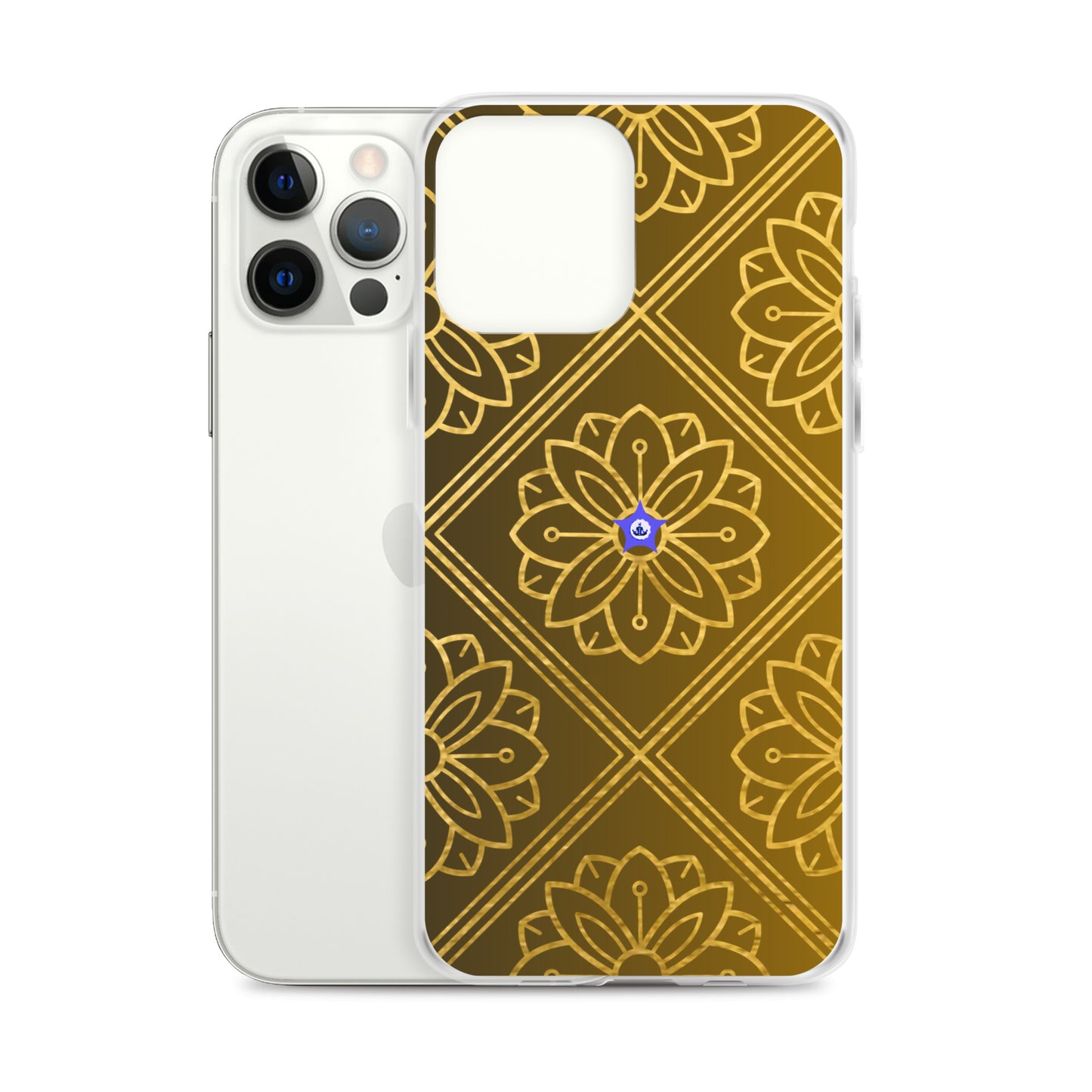 Bidri Decorative Elements Seamless Pattern Line art Clean-GOLD, CALMNESS DESIGNS,  Creative Designer's,  Clear Case for iPhone®