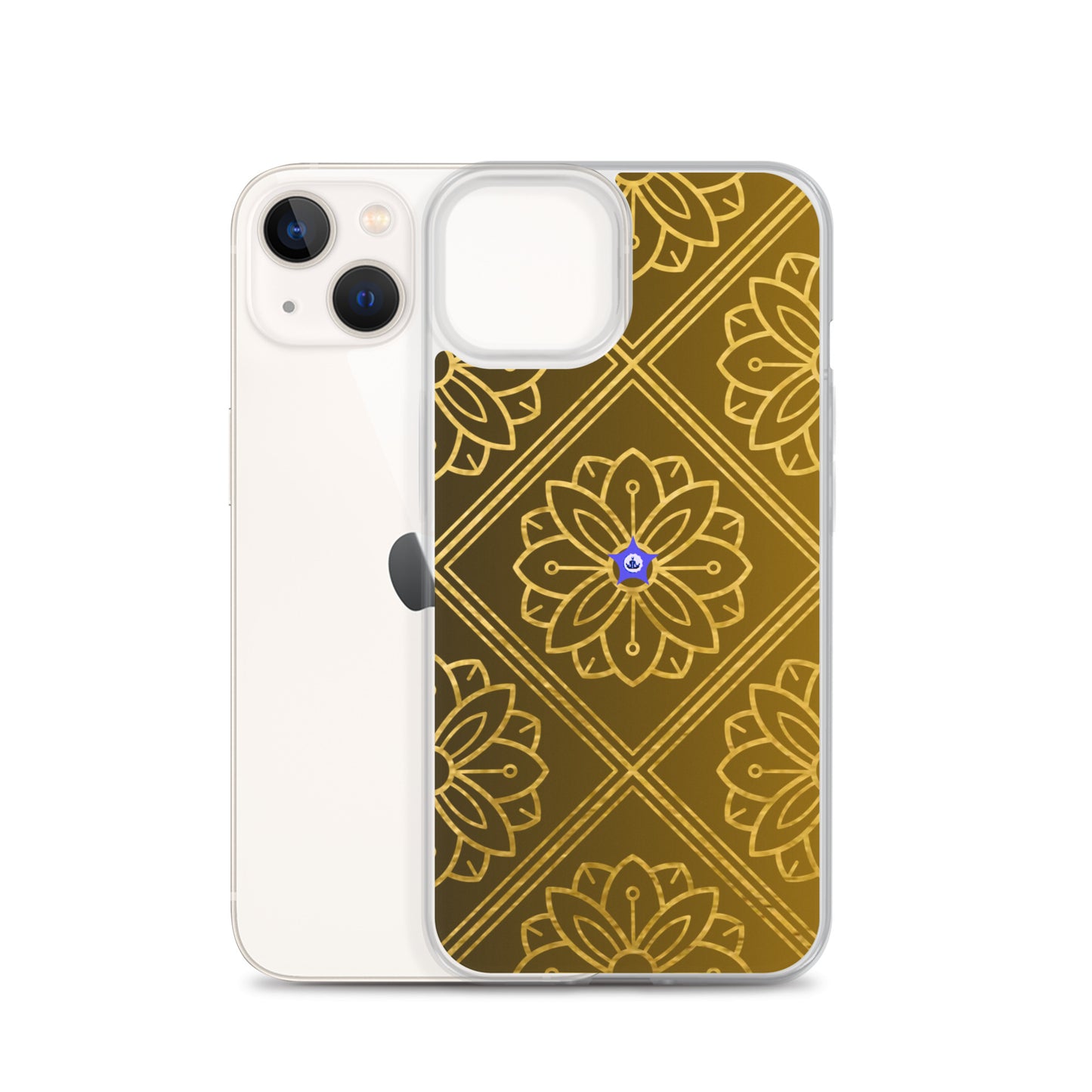 Bidri Decorative Elements Seamless Pattern Line art Clean-GOLD, CALMNESS DESIGNS,  Creative Designer's,  Clear Case for iPhone®