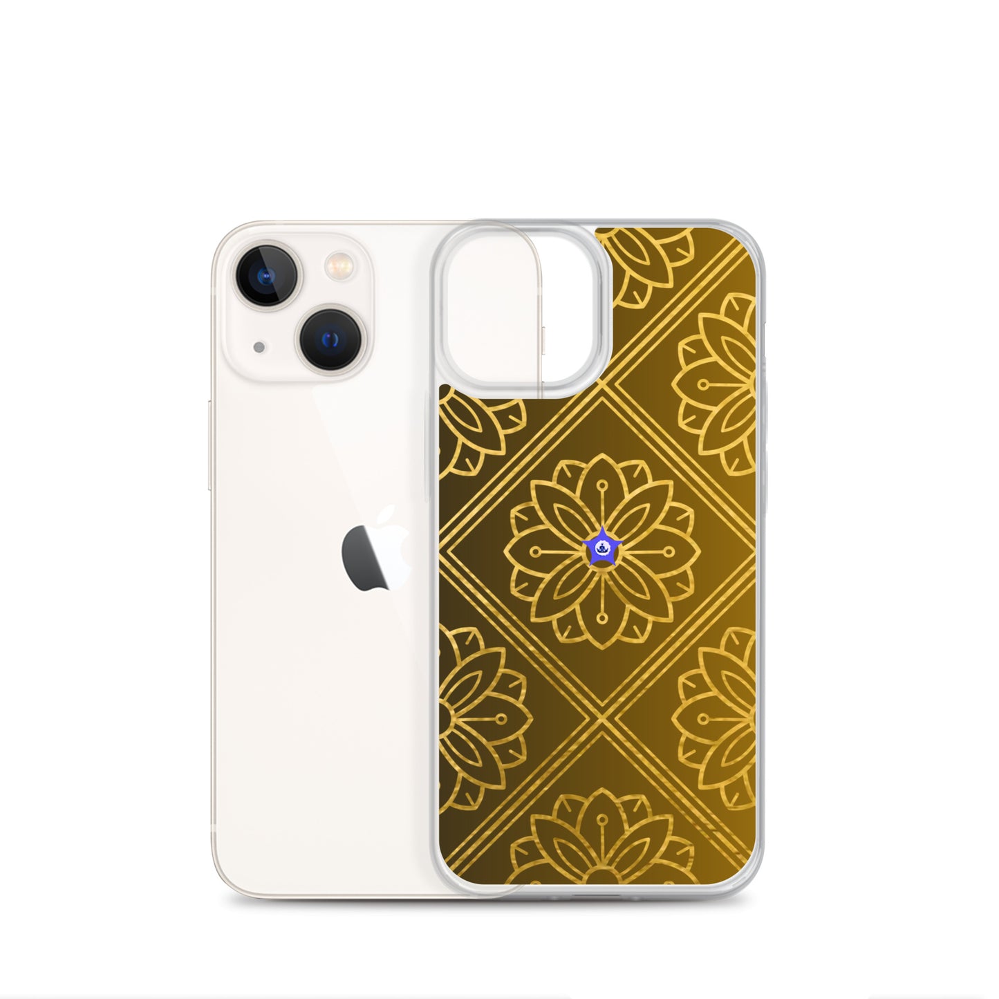 Bidri Decorative Elements Seamless Pattern Line art Clean-GOLD, CALMNESS DESIGNS,  Creative Designer's,  Clear Case for iPhone®