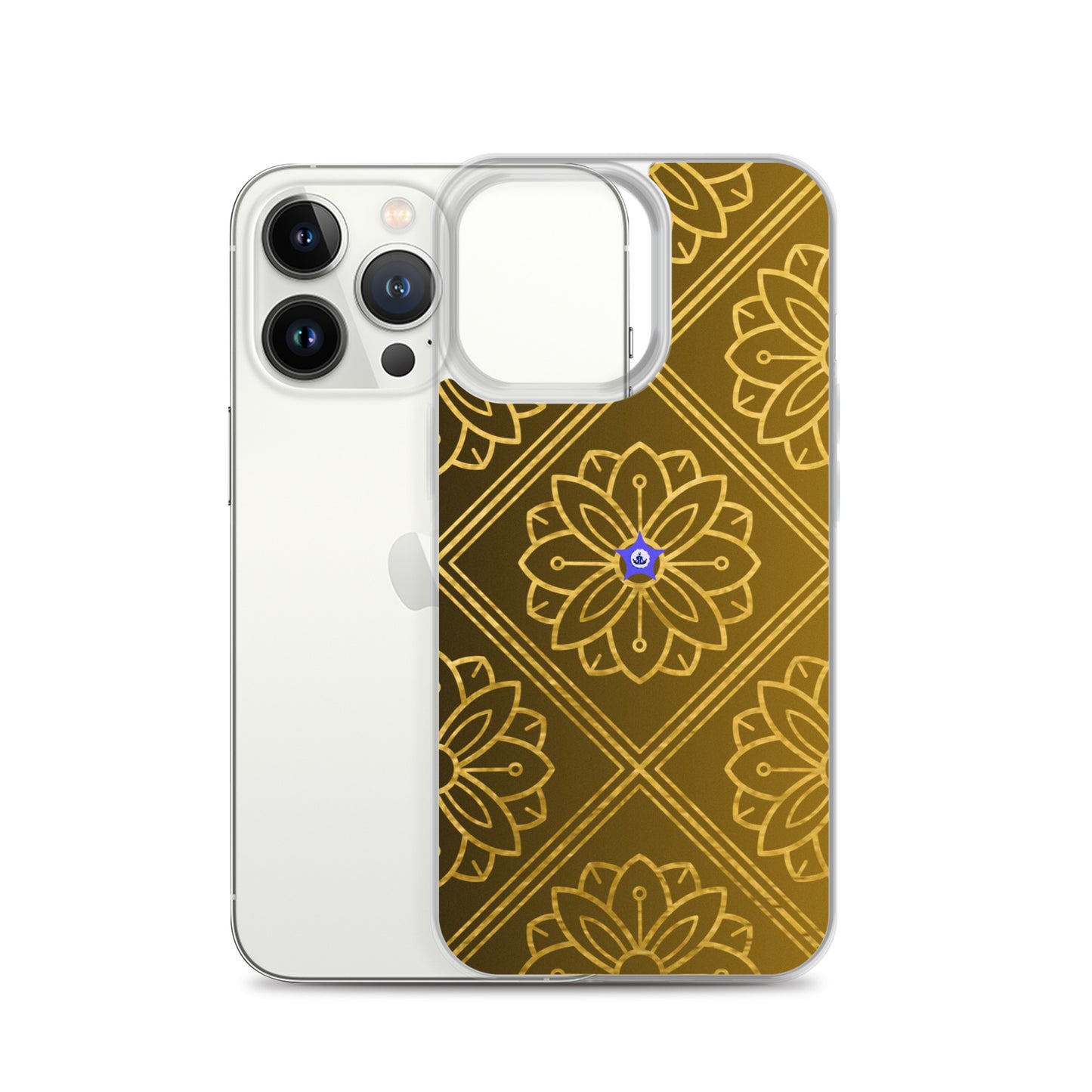 Bidri Decorative Elements Seamless Pattern Line art Clean-GOLD, CALMNESS DESIGNS,  Creative Designer's,  Clear Case for iPhone®