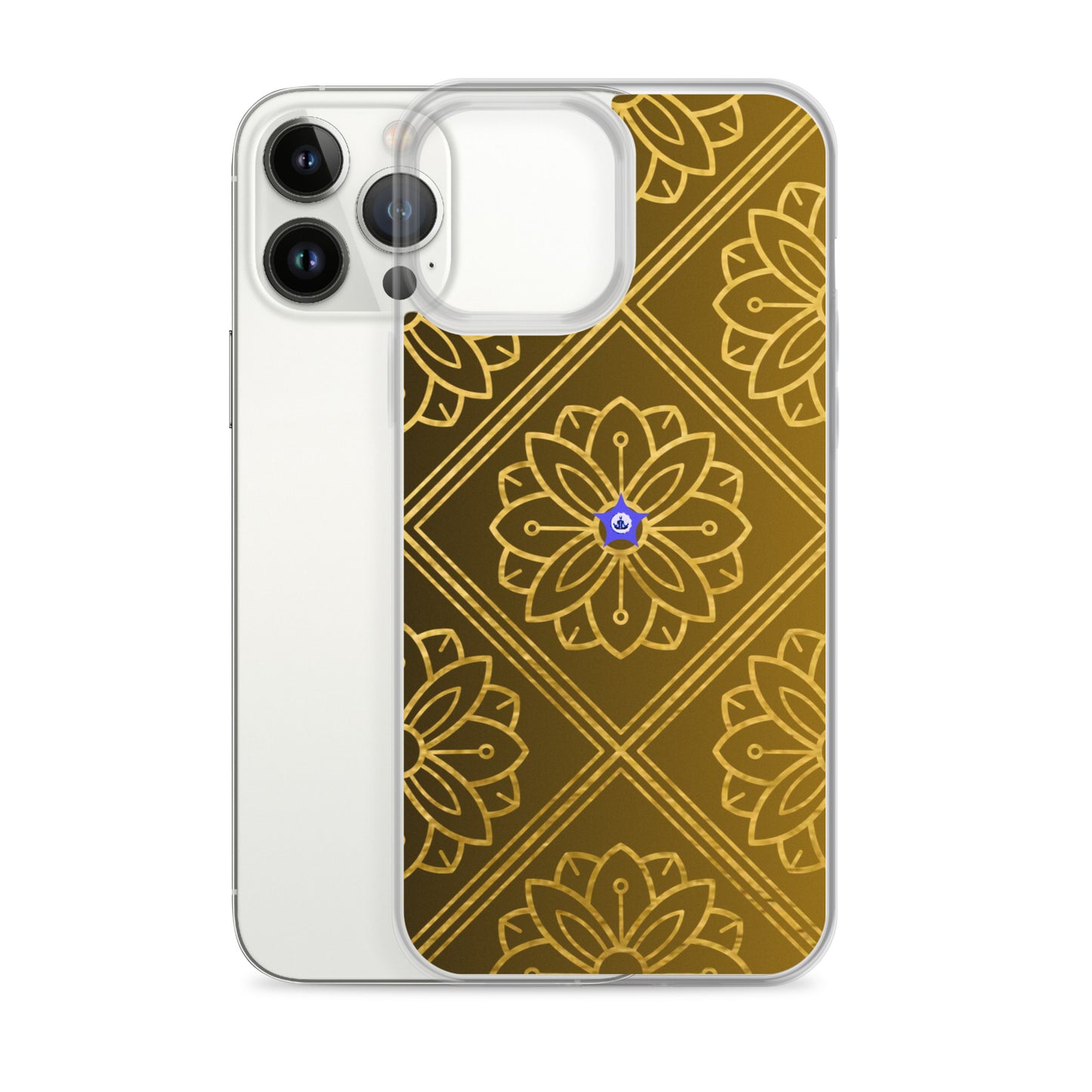 Bidri Decorative Elements Seamless Pattern Line art Clean-GOLD, CALMNESS DESIGNS,  Creative Designer's,  Clear Case for iPhone®