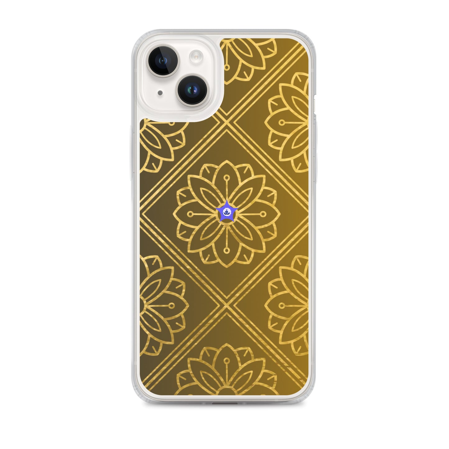 Bidri Decorative Elements Seamless Pattern Line art Clean-GOLD, CALMNESS DESIGNS,  Creative Designer's,  Clear Case for iPhone®