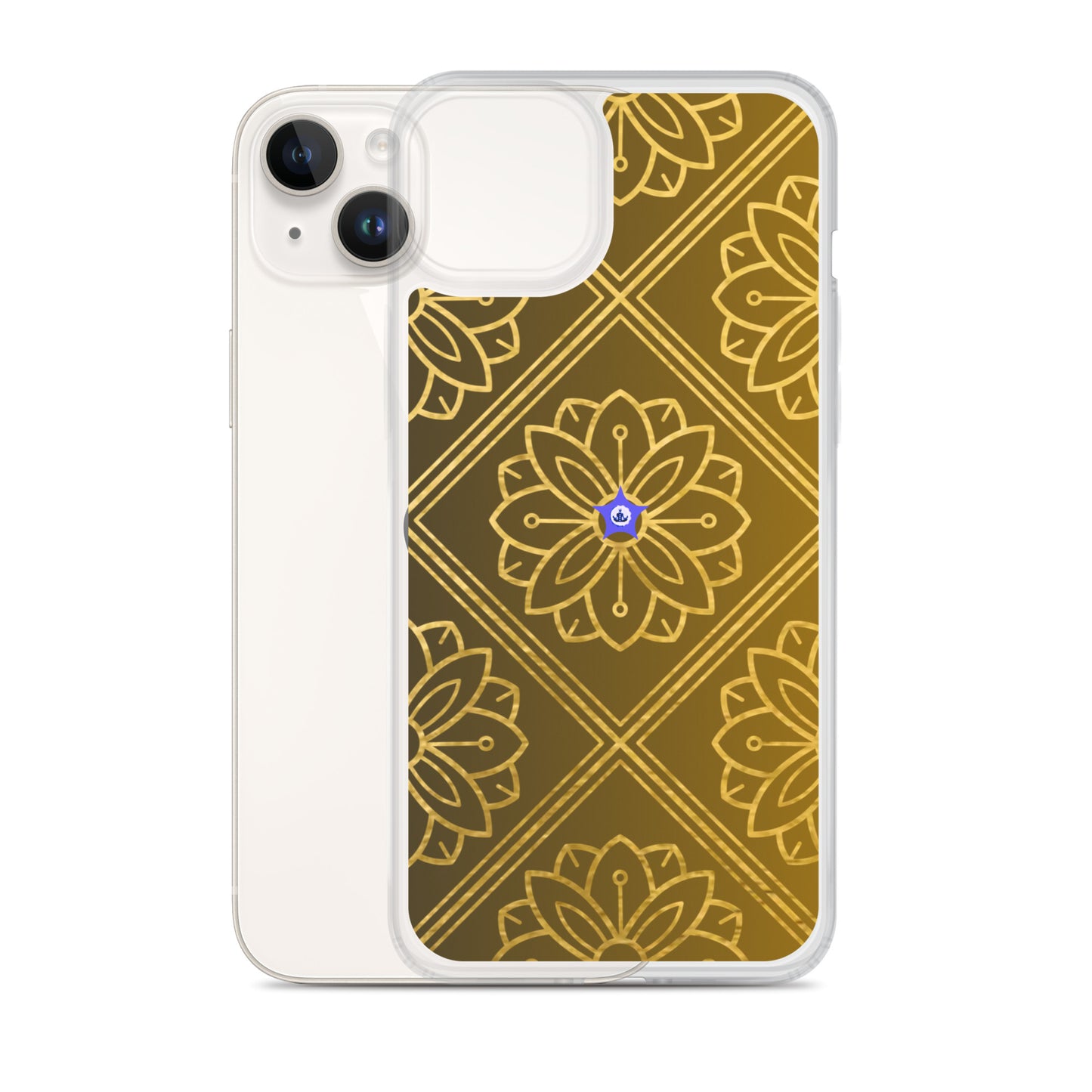 Bidri Decorative Elements Seamless Pattern Line art Clean-GOLD, CALMNESS DESIGNS,  Creative Designer's,  Clear Case for iPhone®