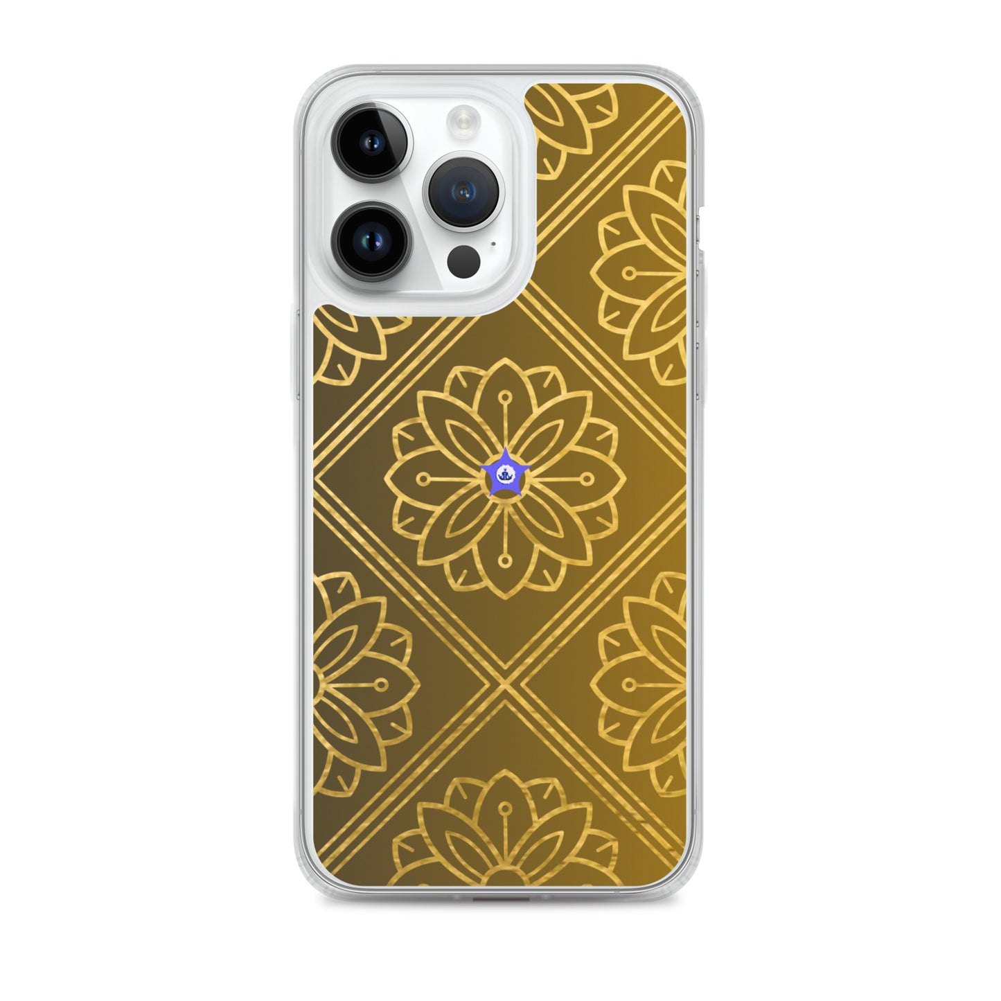 Bidri Decorative Elements Seamless Pattern Line art Clean-GOLD, CALMNESS DESIGNS,  Creative Designer's,  Clear Case for iPhone®