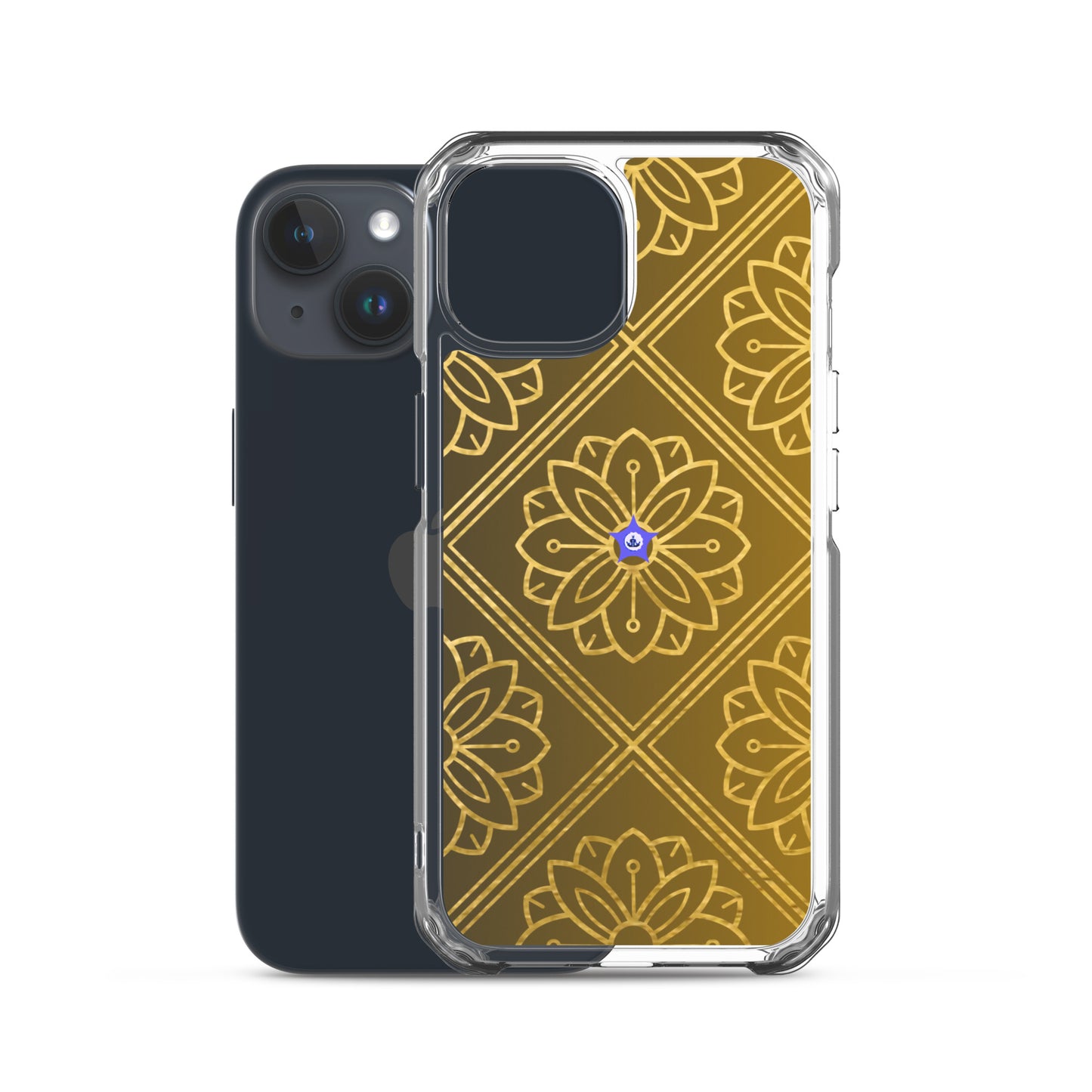 Bidri Decorative Elements Seamless Pattern Line art Clean-GOLD, CALMNESS DESIGNS,  Creative Designer's,  Clear Case for iPhone®