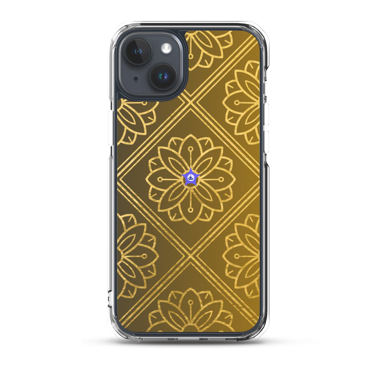 Bidri Decorative Elements Seamless Pattern Line art Clean-GOLD, CALMNESS DESIGNS,  Creative Designer's,  Clear Case for iPhone®