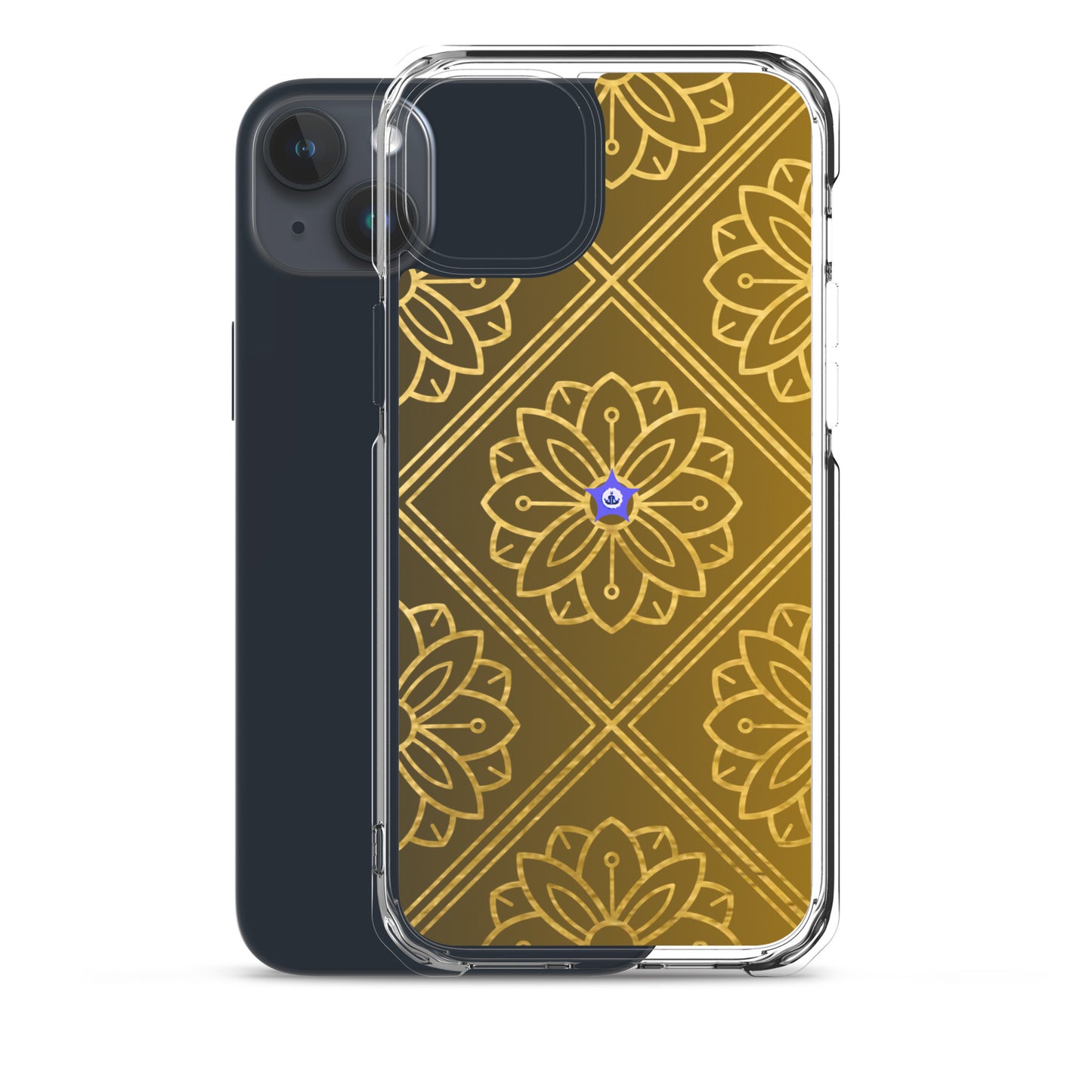 Bidri Decorative Elements Seamless Pattern Line art Clean-GOLD, CALMNESS DESIGNS,  Creative Designer's,  Clear Case for iPhone®