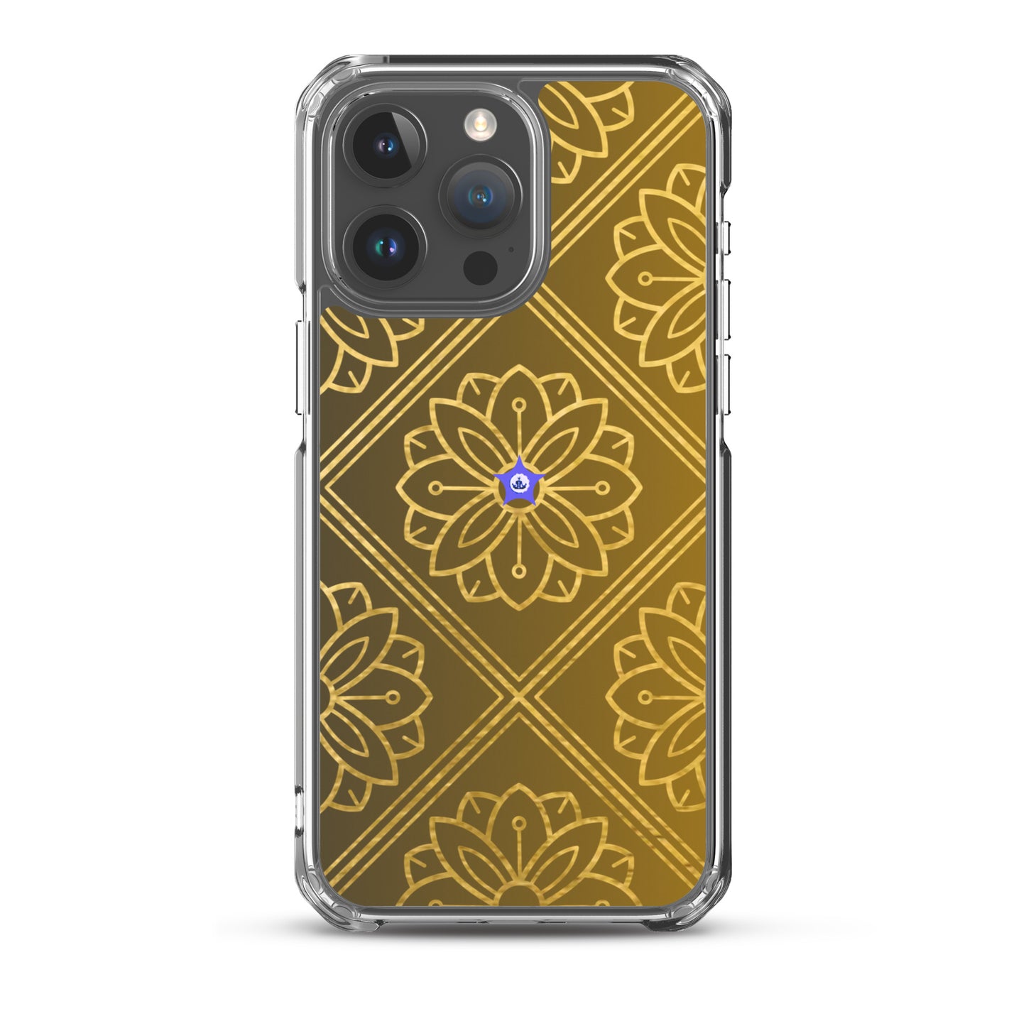 Bidri Decorative Elements Seamless Pattern Line art Clean-GOLD, CALMNESS DESIGNS,  Creative Designer's,  Clear Case for iPhone®