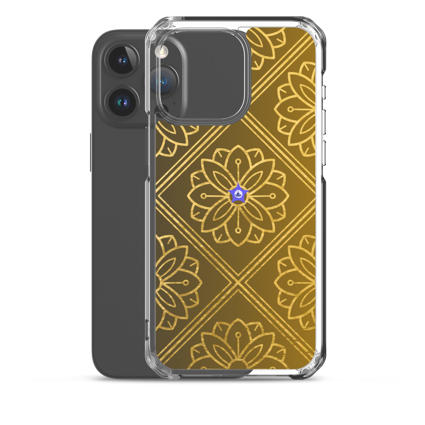 Bidri Decorative Elements Seamless Pattern Line art Clean-GOLD, CALMNESS DESIGNS,  Creative Designer's,  Clear Case for iPhone®