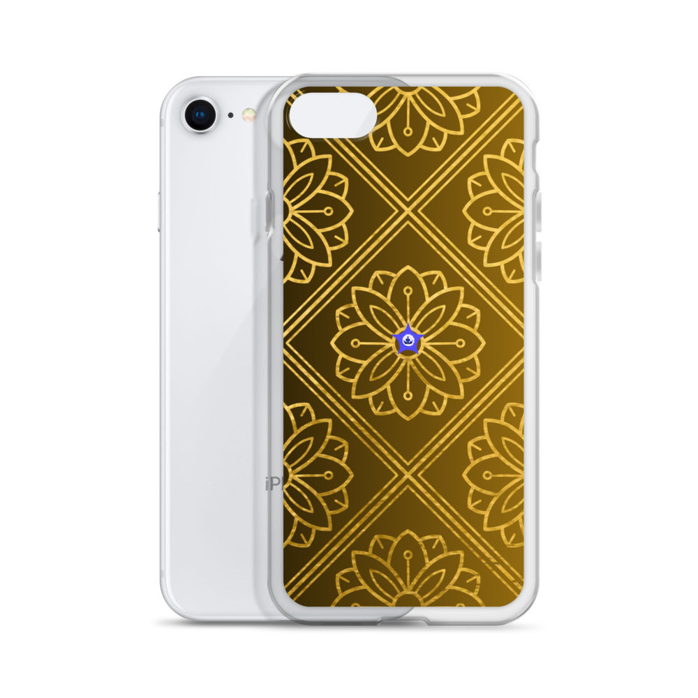 Bidri Decorative Elements Seamless Pattern Line art Clean-GOLD, CALMNESS DESIGNS,  Creative Designer's,  Clear Case for iPhone®