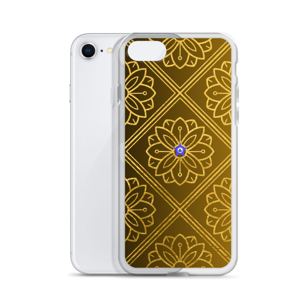 Bidri Decorative Elements Seamless Pattern Line art Clean-GOLD, CALMNESS DESIGNS,  Creative Designer's,  Clear Case for iPhone®