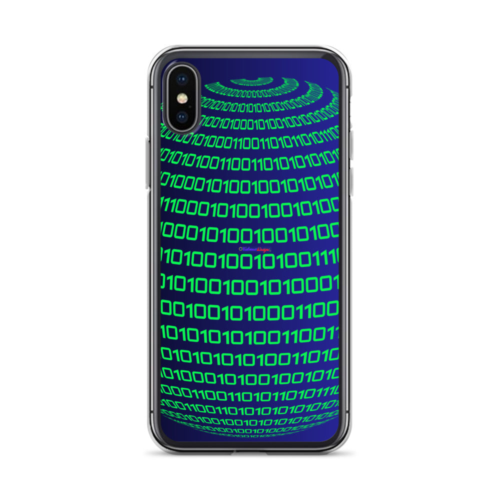 Sphere Binary Code ICON, Ones and Zeros, CALMNESS DESIGNS,  Creative Designer's,  Clear Case for iPhone®