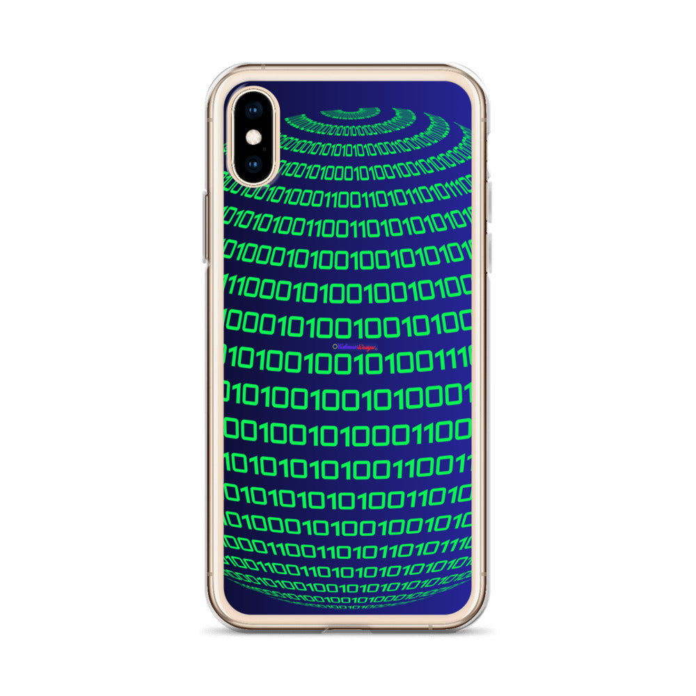 Sphere Binary Code ICON, Ones and Zeros, CALMNESS DESIGNS,  Creative Designer's,  Clear Case for iPhone®