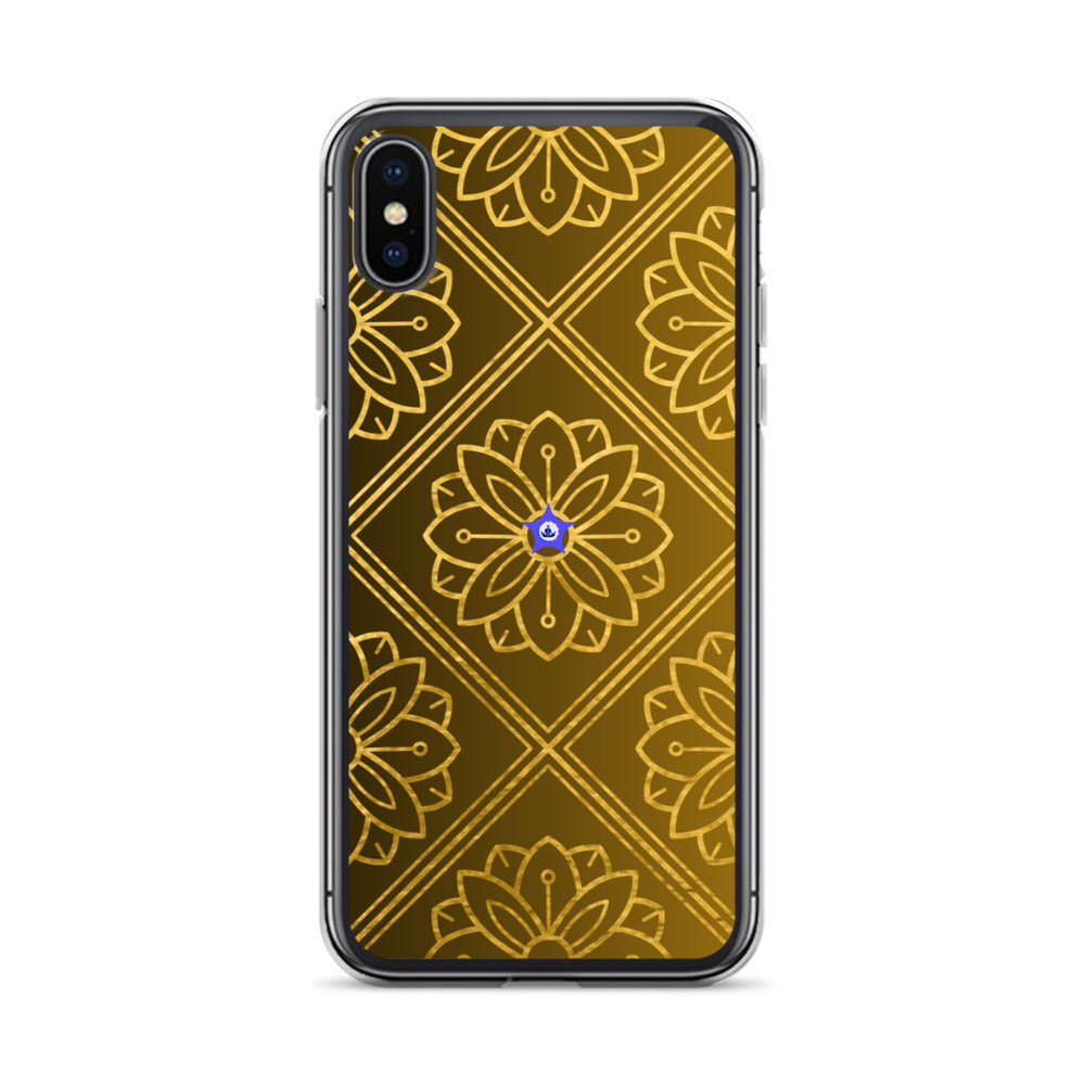 Bidri Decorative Elements Seamless Pattern Line art Clean-GOLD, CALMNESS DESIGNS,  Creative Designer's,  Clear Case for iPhone®