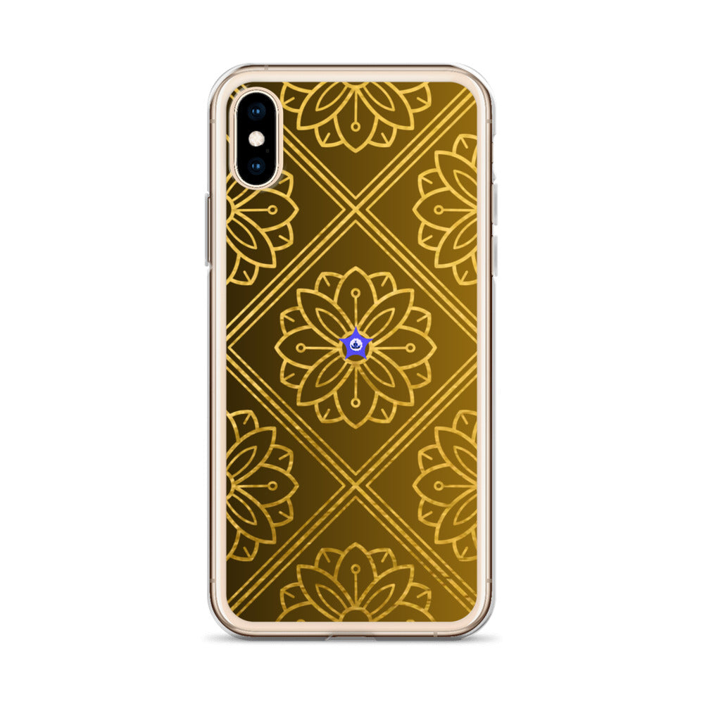 Bidri Decorative Elements Seamless Pattern Line art Clean-GOLD, CALMNESS DESIGNS,  Creative Designer's,  Clear Case for iPhone®