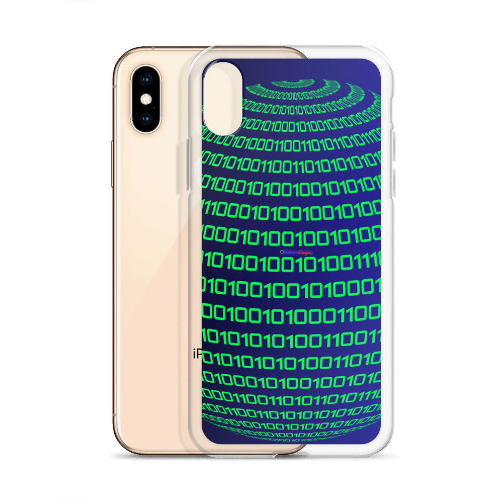 Sphere Binary Code ICON, Ones and Zeros, CALMNESS DESIGNS,  Creative Designer's,  Clear Case for iPhone®