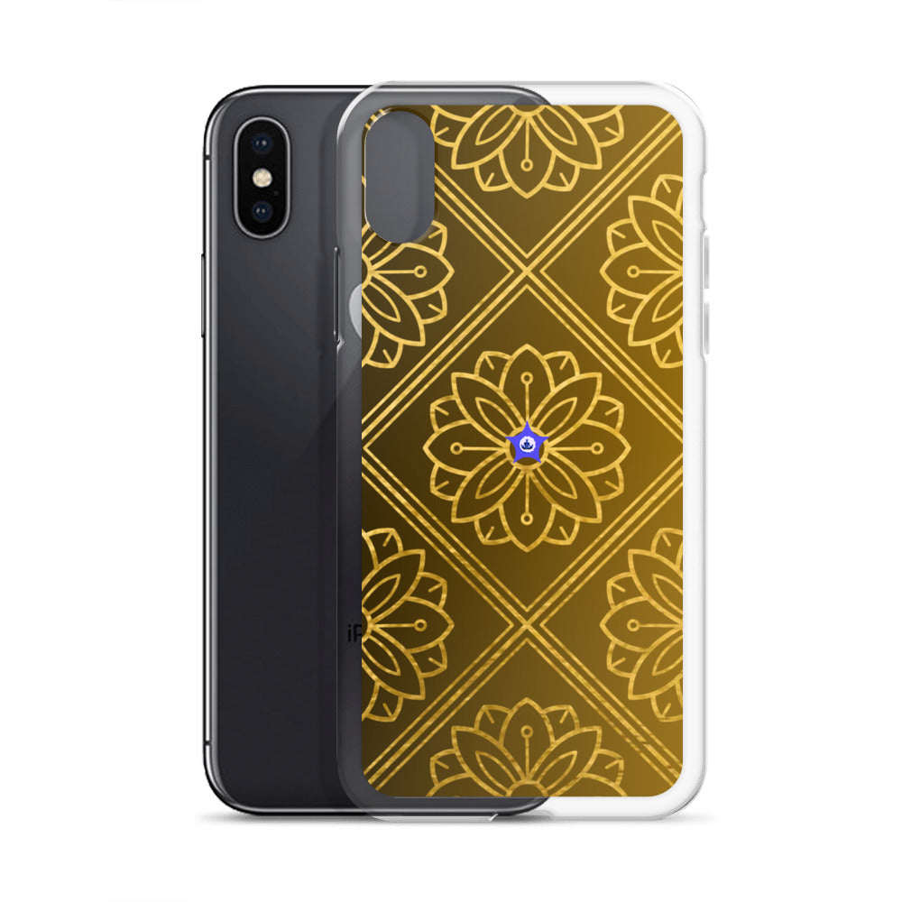 Bidri Decorative Elements Seamless Pattern Line art Clean-GOLD, CALMNESS DESIGNS,  Creative Designer's,  Clear Case for iPhone®